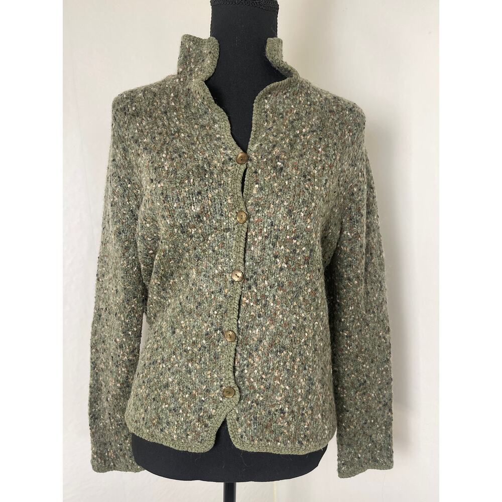 Christopher Banks Womens Crochet Wool Mohair Blend Sweater Green S Kurt Cobain